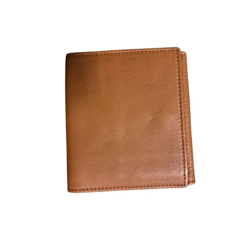 Peruzzi Unisex Brown Bifold Wallet Genuine Leather Credit Card Slots